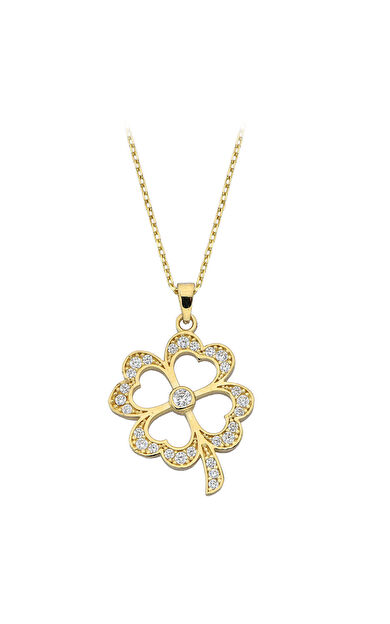 Kolyecik 14 Ayar Altın Yonca Kolye