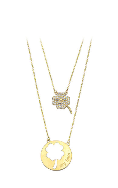 Kolyecik 14 Ayar Altın Yonca Kolye