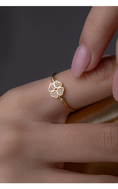 Kolyecik 14 Ayar Altın Yonca Yüzük