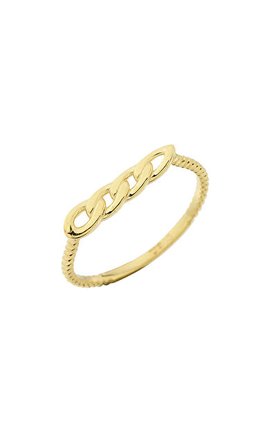 Kolyecik 14 Ayar Altın Burgu Kollu Zincir Yüzük