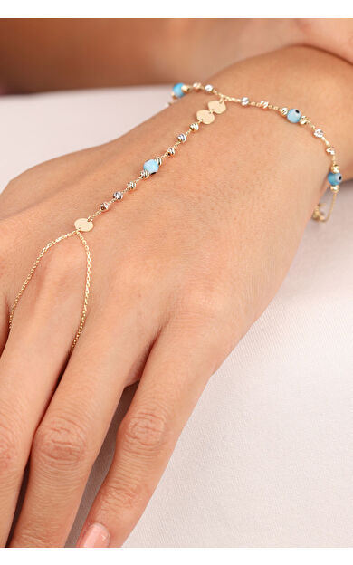 Kolyecik 14 Ayar Altın Dorika Pullu Göz Şahmeran