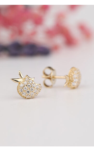 Kolyecik 14 Ayar Altın Elma Küpe