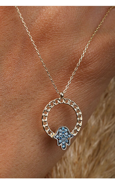 Kolyecik 14 Ayar Altın Fatma Eli Kolye