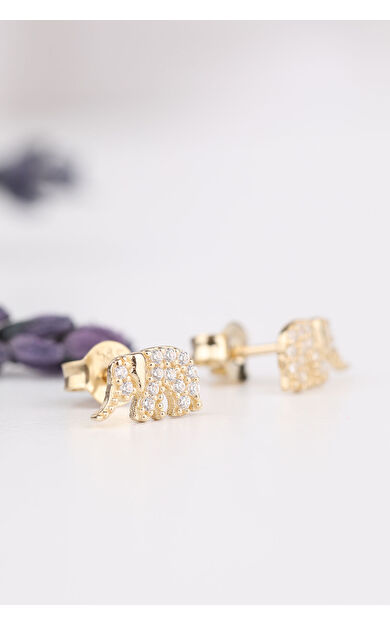 Kolyecik 14 Ayar Altın Fil Küpe