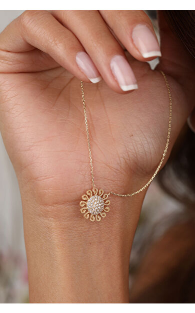 Kolyecik 14 Ayar Altın Güneş Kolye