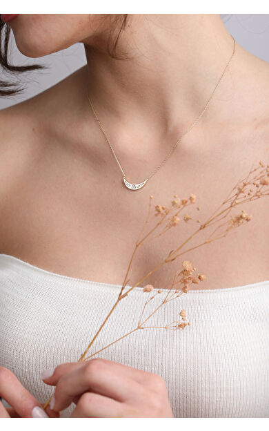 Kolyecik 14 Ayar Altın Hilal Kolye