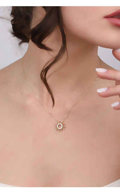Kolyecik 14 Ayar Altın Güneş Kolye