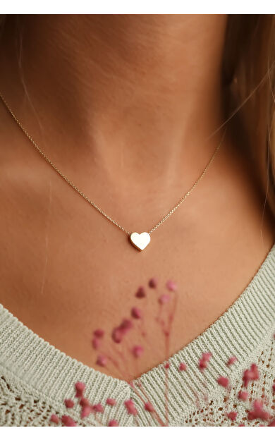 Kolyecik 14 Ayar Altın Minimal Kalp Kolye