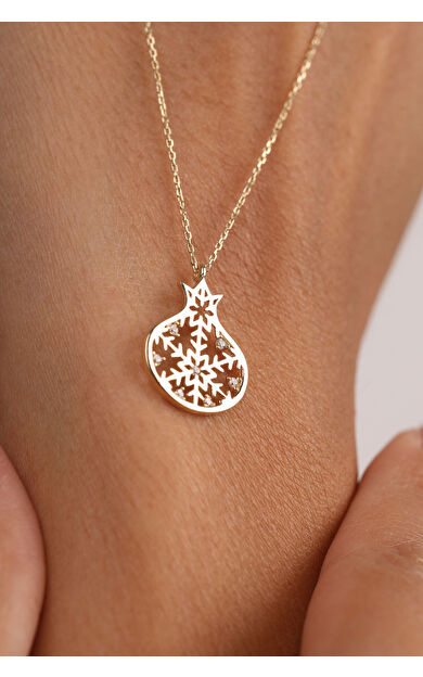 Kolyecik 14 Ayar Altın Kar Ve Nar Tanesi Kolye