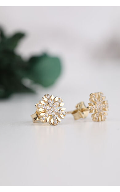 Kolyecik 14 Ayar Altın Kartanesi Küpe