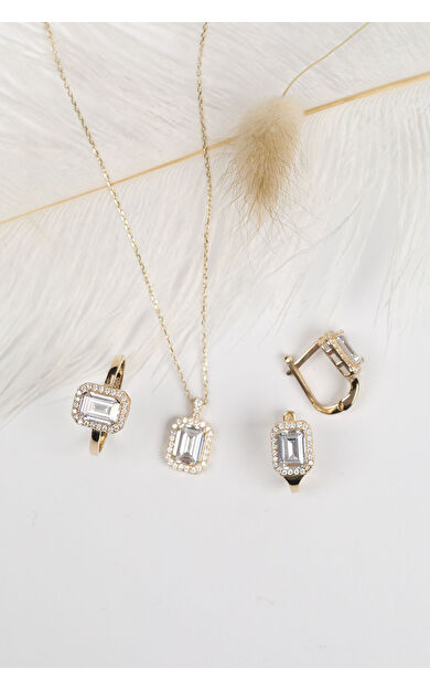 Kolyecik Altın Klasik Baget Üçlü Takım