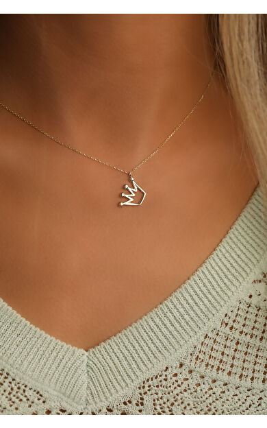 Kolyecik 14 Ayar Altın Kral Tacı Kolye