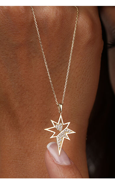 Kolyecik 14 Ayar Altın Kutup Yıldızı Kolye