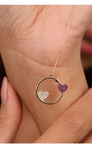 Kolyecik 14 Ayar Altın Minik Kalpler Kolye