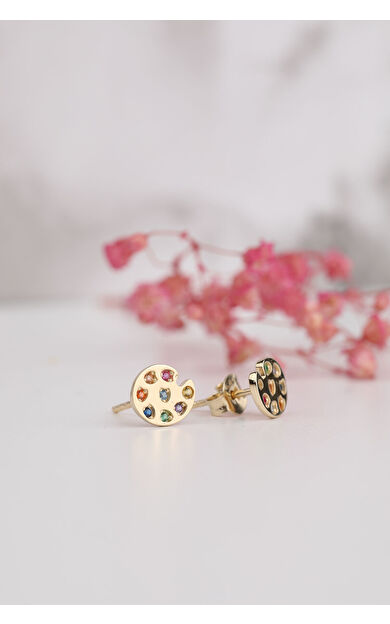 Kolyecik 14 Ayar Altın Palet Küpe