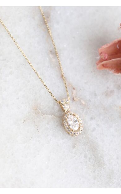 Kolyecik 14 Ayar Altın Oval Kolye