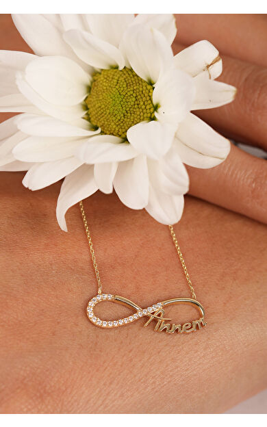 Kolyecik 14 Ayar Altın Sonsuzluk Annem Kolye