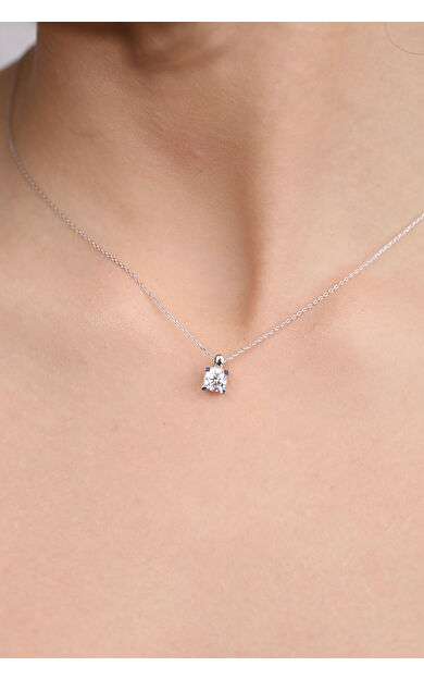 Kolyecik 14 Ayar Altın Takoz Tırnak Tektaş Kolye