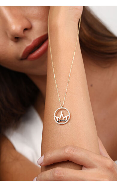 Kolyecik 14 Ayar Altın Kral Tacı Kolye