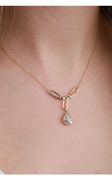 Kolyecik 14 Ayar Altın Tektaş Kolye