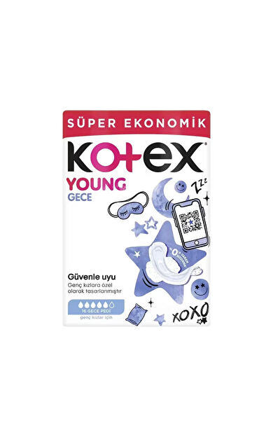 Kotex Young Quadro Gece Ped 16'Lı