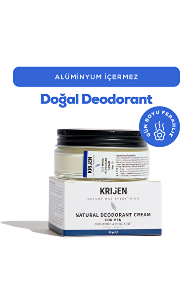 Ud Ağacı & Bergamot Erkek Krem Deodorant |  Alüminyum İçermez + %100 Bitkisel