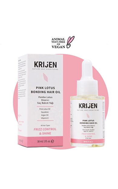 Pembe Lotus Besleyici Saç Bakım Yağı | Anti-Frizz & Parlak Görünüm 30 ml