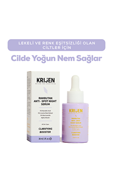 Rambutan Anti - Spot Cilt Tonu Eşitleyici Gece Serum | Bitkisel Retinol + Alpha-Arbutin + Mandelik Asit