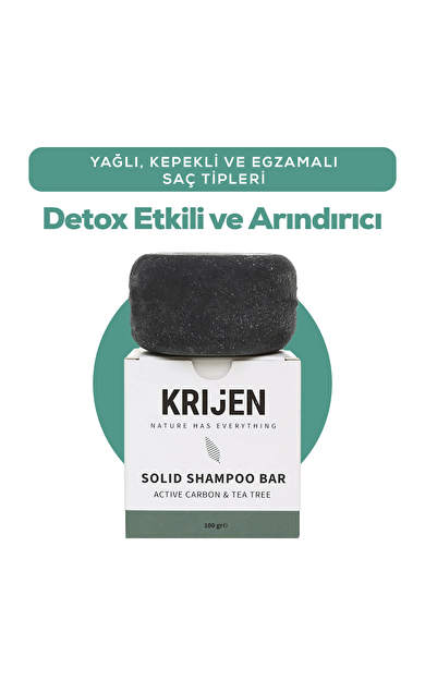Aktif Karbon & Çay Ağacı Katı Şampuanı 100 Gr | Panthenol + Doğal Yağlar
