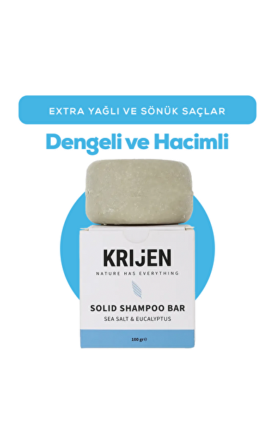 Deniz Tuzu & Okaliptus Katı Şampuan 100 Gr | E Vitamini + Panthenol