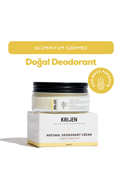 Ihlamur Çiçeği & Üzüm Çekirdeği Krem Deodorant |  Alüminyum İçermez + %100 Bitkisel