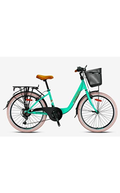 Kron TETRA 3.0 - 24" City Bike - 15' - 21 Vites - V.B. - Mint Yeşili-Kahverengi/Bej