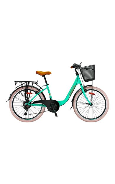 Kron TETRA 3.0 - 24" City Bike - 15' - 21 Vites - V.B. - Mint Yeşili-Kahverengi/Bej