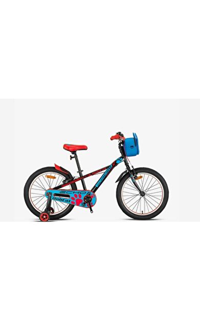 Kron BOBCAT 20 Jant Vitessiz V-Fren Çantalı Çocuk Bisikleti Siyah Mavi Kırmızı