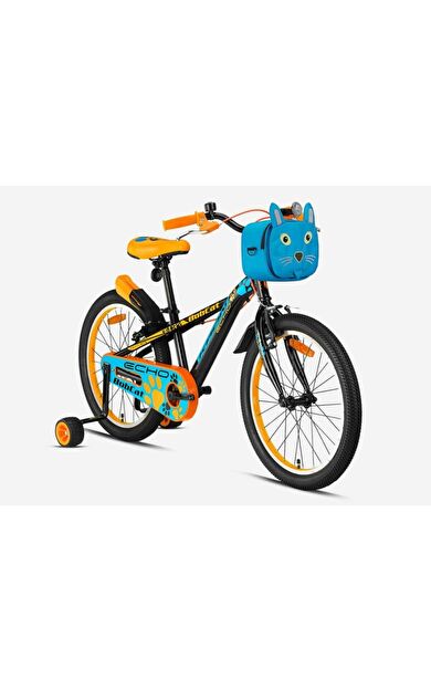 Kron BOBCAT 20 Jant Vitessiz V-Fren Çantalı Çocuk Bisikleti Siyah Mavi Kırmızı