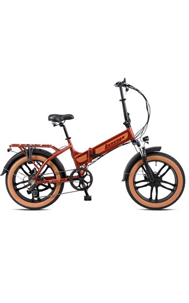 Kron Loop Discovery 20" Jant Fat Bike 7 Vites Hidrolik Fren Elektrikli Katlanır Bisiklet Bakır