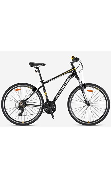 Kron TX100 28" Jant 21 Vites 18' Kadro Hidrolik Disk Şehir Bisiklet Siyah Gri Sarı