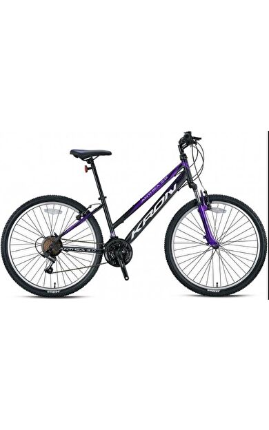 Kron Anthea 3.0 24 Jant 21 Vites V-Fren Çelik Kız Çocuk Bisikleti Siyah Mor Kron Vitesli Bisiklet