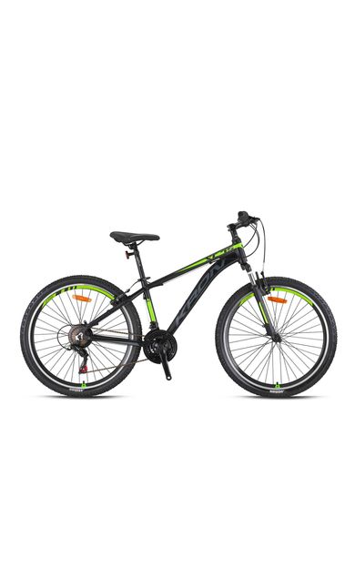 Kron XC 75 26" Jant 15 Kadro 21 Vites V Fren Dağ Bisikleti Mat Siyah Neon Sarı Füme