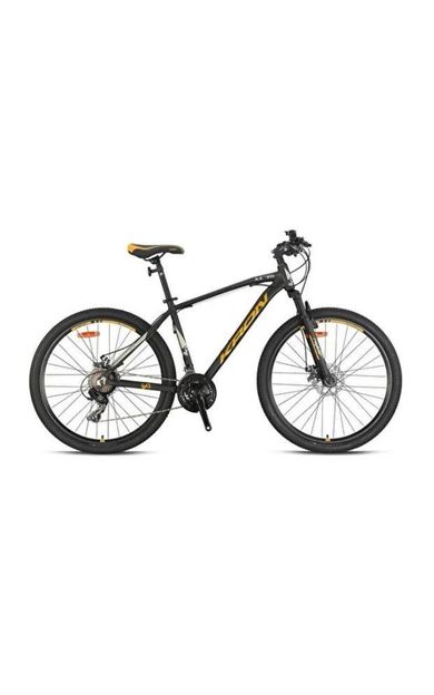 Kron XC 75 27.5" Jant Mekanik Disk 21 Vites Dağ Bisikleti 16 Kadro Mat Siyah Neon Turuncu Bej