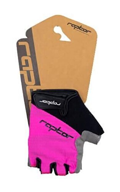 Raptor Cırtlı Eldiven Kısa Parmak Bisiklet Eldiveni MTB Yarım Parmak Eldiven S Beden Pembe