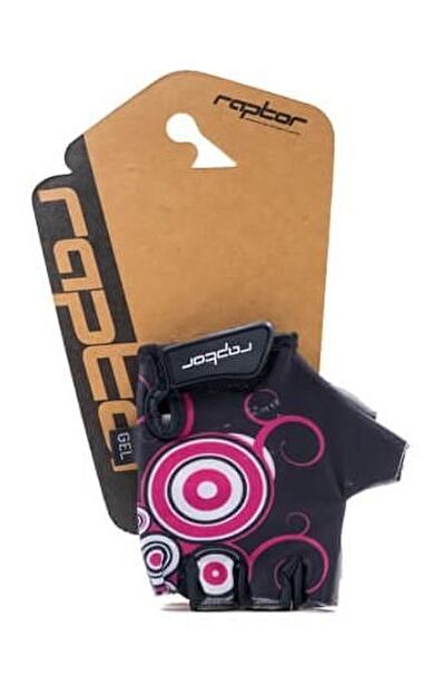 Raptor Çocuk Eldiveni Silikon Jelli Kısa Parmak Çocuk Bisiklet Eldiveni S Beden Pembe