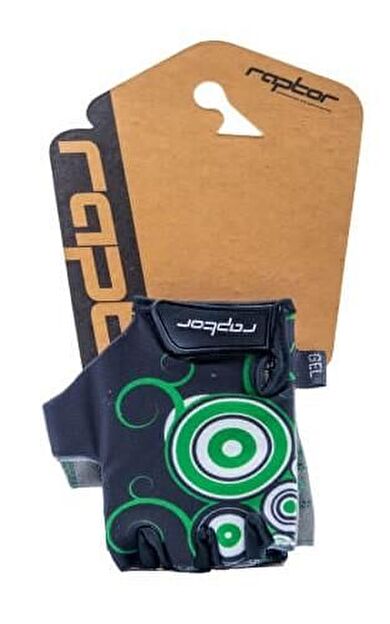 Raptor Çocuk Eldiveni Silikon Jelli Kısa Parmak Çocuk Bisiklet Eldiveni S Beden Yeşil