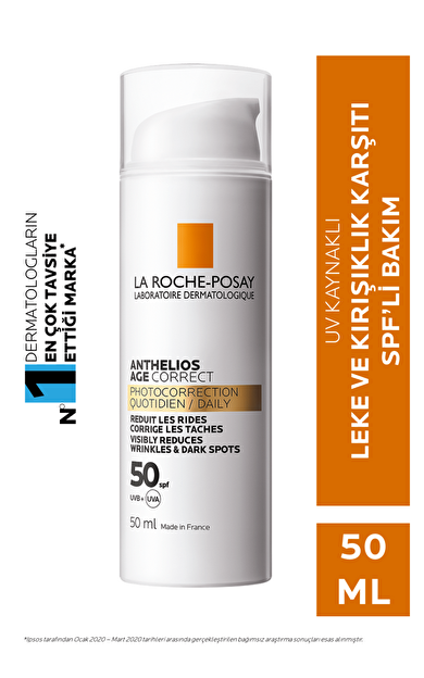 La Roche Posay Anthelios Age Correct Daily Light Cream (Spf50+) Leke ve Kırışıklık Karşıtı Bakım 50 Ml - SKT:10/2028