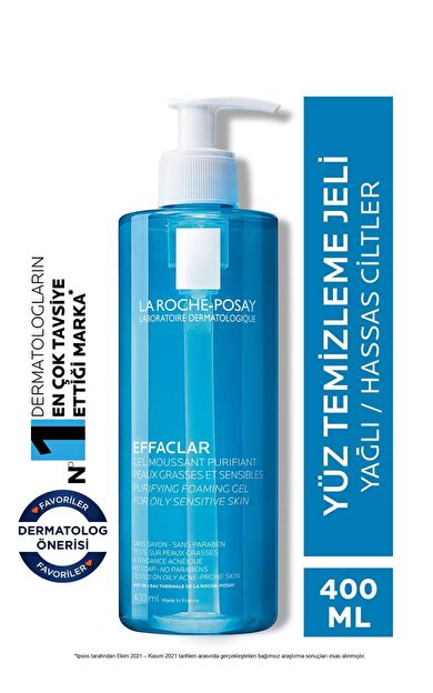 La Roche Posay Effaclar Temizleme Jeli 400ml Yağlı ve Akneye Eğilim Gösteren Ciltler