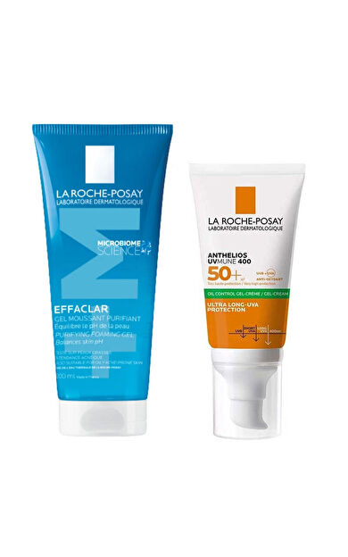 La Roche Posay Yağlı Ciltler için Parlama Karşıtı Bakım ve Güneş Koruma Seti
