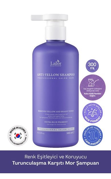 Renk Eşitleyici ve Koruyucu Turunculaşma Karşıtı Mor Şampuan LADOR Anti Yellow Shampoo 300ml