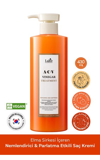 Saç Derisini Canlandıran ve Parlaklaştıran Sirke Özlü Saç Kremi LADOR ACV Vinegar Treatment 430ML