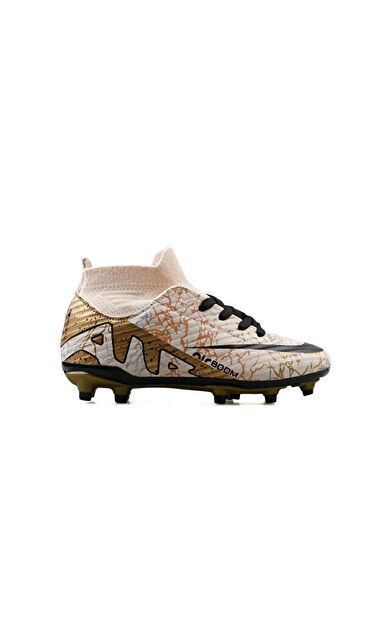 Laliga Çocuk Çim Zemin Kramponu FKRP-BEJ-SIYAH-DESENLI Renkli