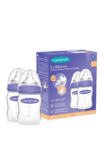 Lansinoh Biberon ve NaturalWave Biberon Emziği 2x160 ml